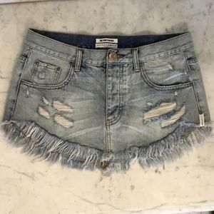 Free People One Teaspoon Denim Skirt